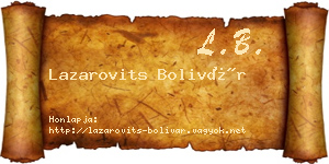 Lazarovits Bolivár névjegykártya